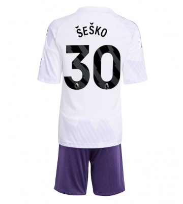 Manchester United Benjamin Sesko #30 Replika Babytøj Udebanesæt Børn 2025-26 Kortærmet (+ Korte bukser)